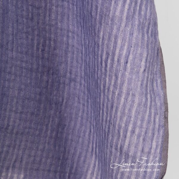 Violet openweave linen fabric in transparent checks