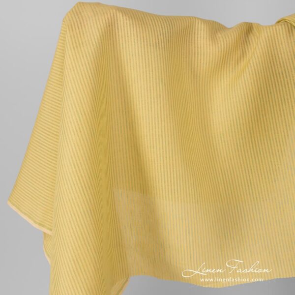 Linen fabric in yellow and light green stripes.