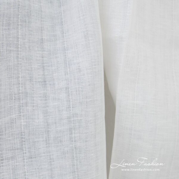 White 100% linen fabric