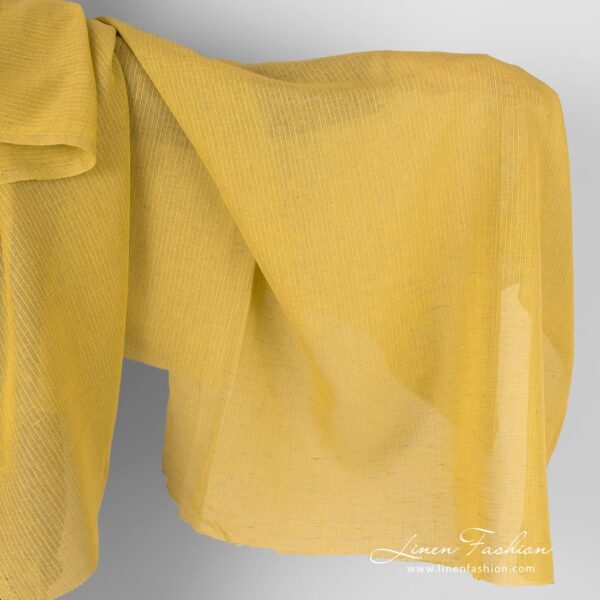 Yellow linen cotton fabric