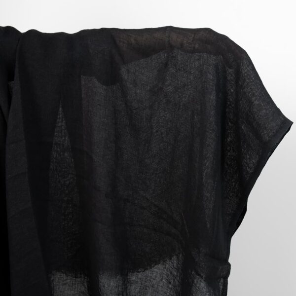 linen gauze washed black fabric