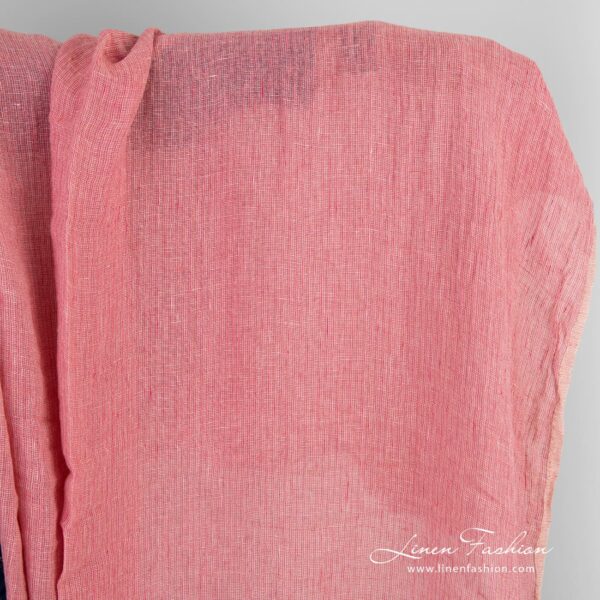 Pink linen fabric in melange