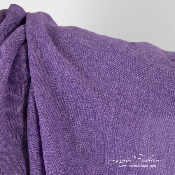 Transparent violet linen fabric in melange, specially washed to increase softness