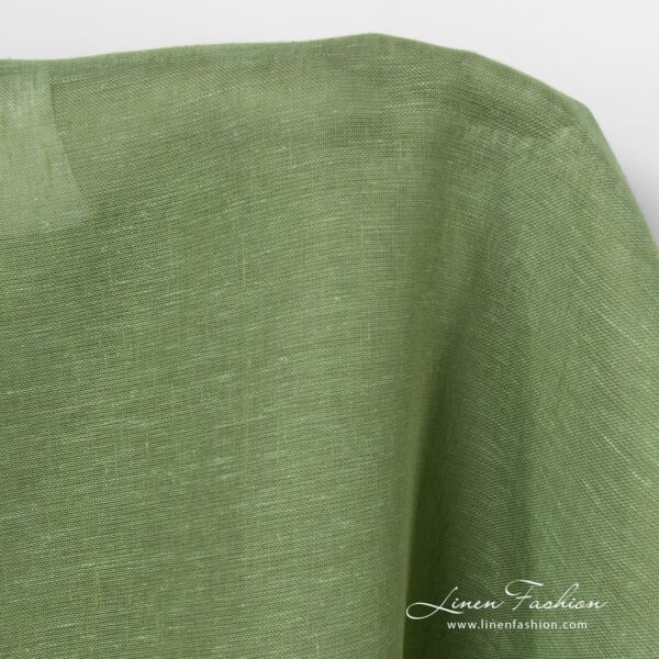 Apple green dyed linen fabric.