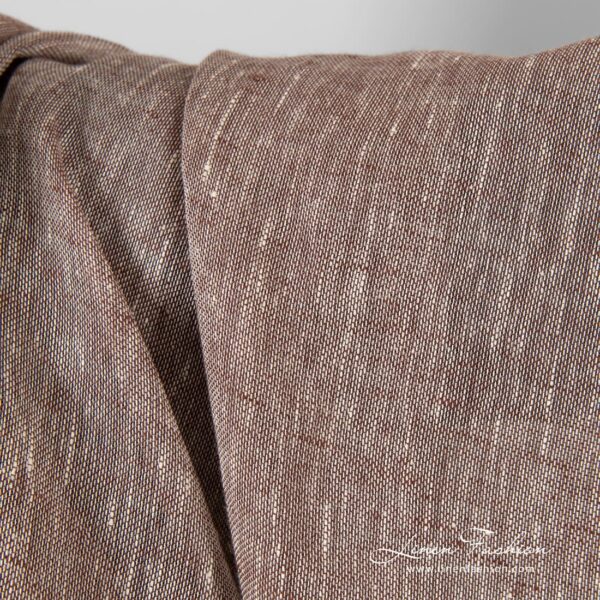 Lightweight linen fabric in brown color