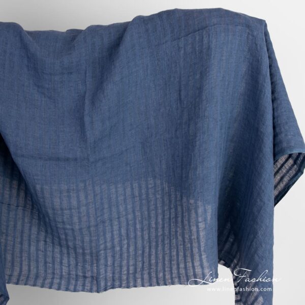 Blue 100% linen fabric