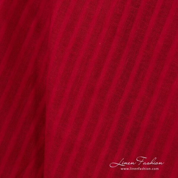 Red dyed 100% linen fabric.