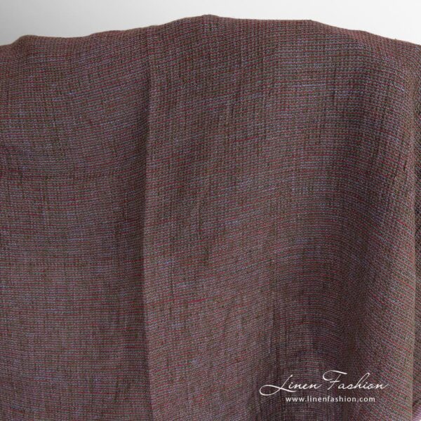 Multicolored linen fabric in "waffle" pattern