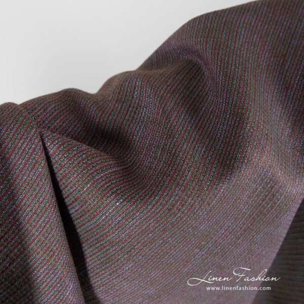 Waffle pattern multi coloured linen fabric.
