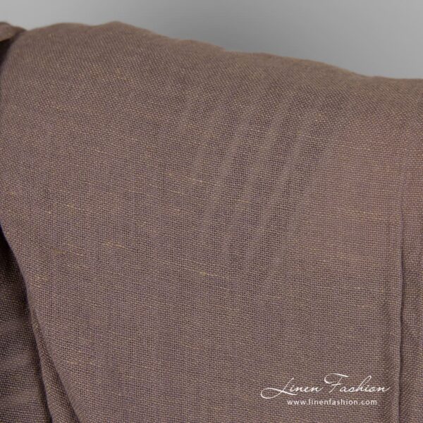 Linen cotton fabric in grey violet melange