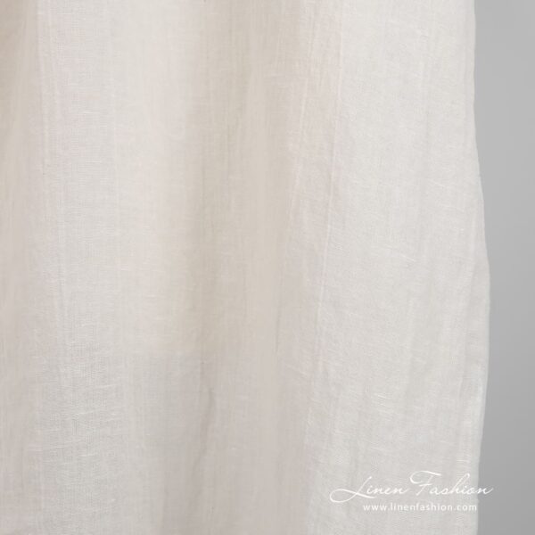 Off-white linen cotton fabric in plain weave, specially washed to increase softness