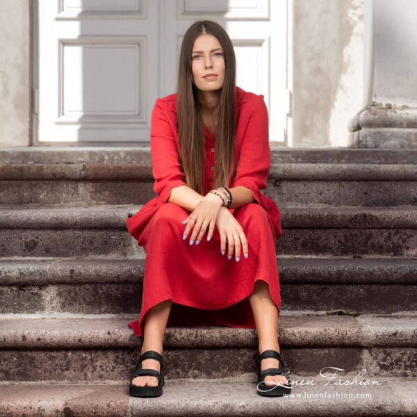 INA MONTANA Vestito rosso - immagine 3