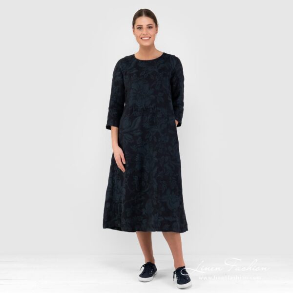 DELFINA Vestito nero floreale