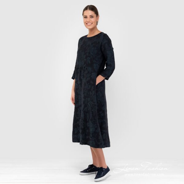 DELFINA Vestito nero floreale - immagine 2