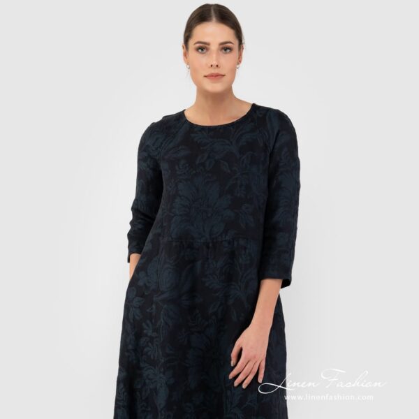 DELFINA Vestito nero floreale - immagine 3