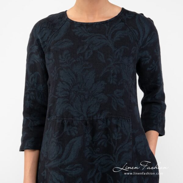 DELFINA Vestito nero floreale - immagine 4