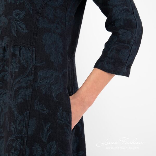 DELFINA Vestito nero floreale - immagine 5