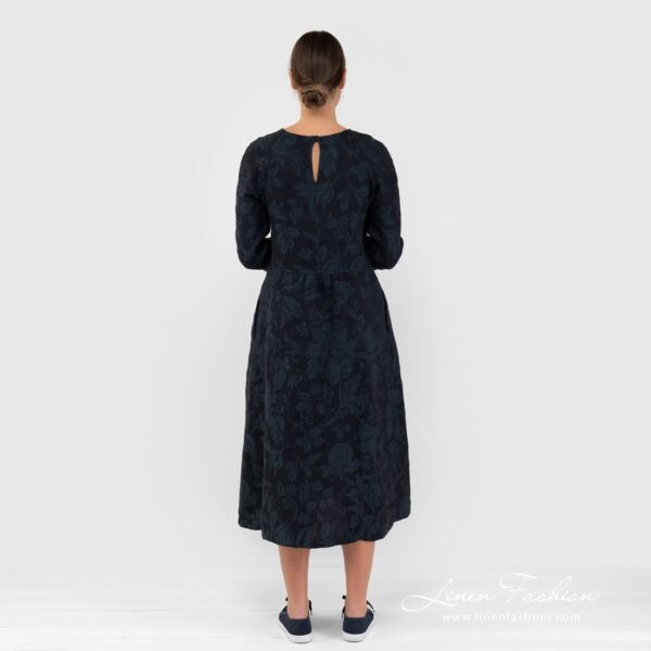 DELFINA Vestito nero floreale - immagine 6
