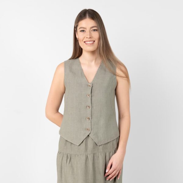 NELY Gilet grigio-verde