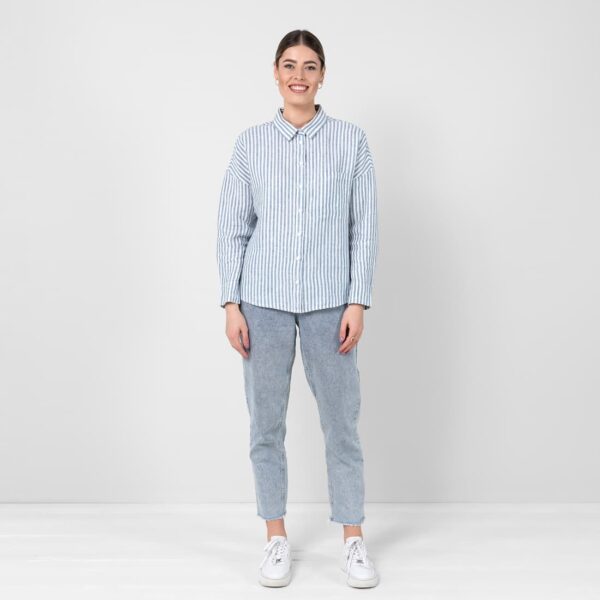 ODILE Camicia a righe blu e bianco - immagine 2