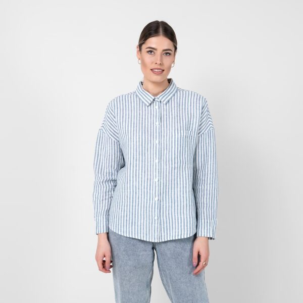 ODILE Camicia a righe blu e bianco