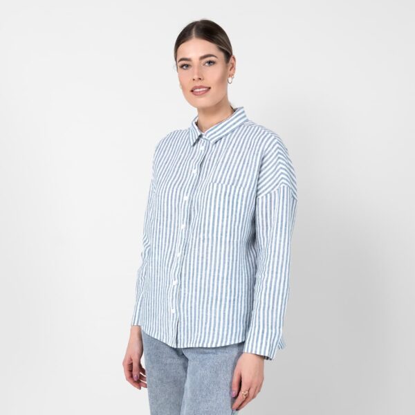 ODILE Camicia a righe blu e bianco - immagine 4