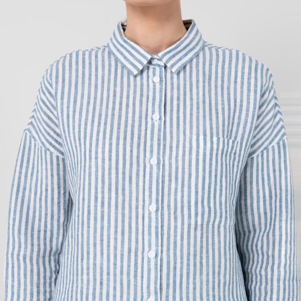 ODILE Camicia a righe blu e bianco - immagine 3