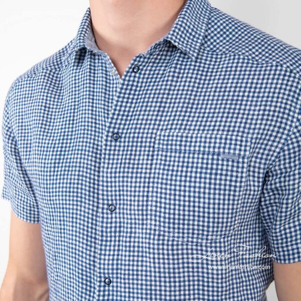 CORTO Camicia a quadri blu - immagine 3