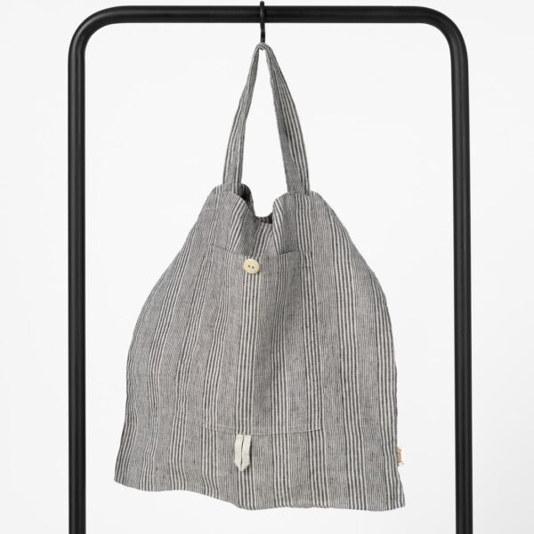 SAGA Borsa tote a righe grigie