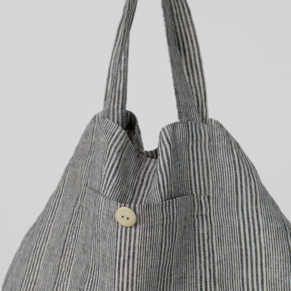 SAGA Borsa tote a righe grigie - immagine 2