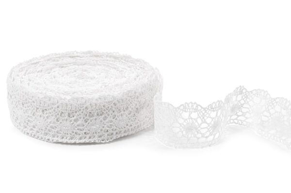 Merletto di lino bianco ottico No. 43