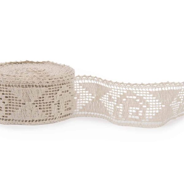 Merletto di lino grigio naturale No. 55