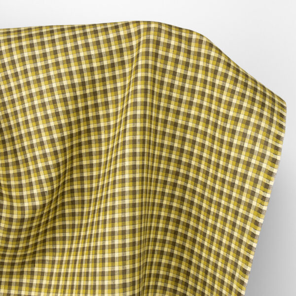 Tessuto di lino a quadri giallo verde
