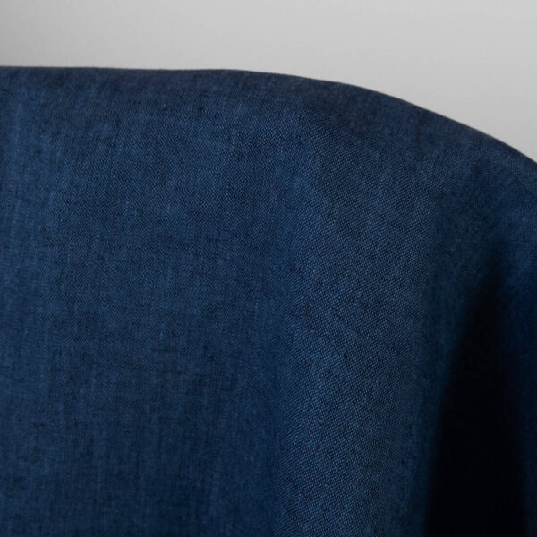 Tessuto di lino di colore blu scuro denim - immagine 3
