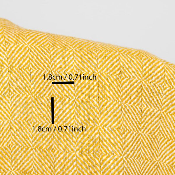 Tessuto di lino a quadri in twill a fantasia gialla lavato - immagine 4