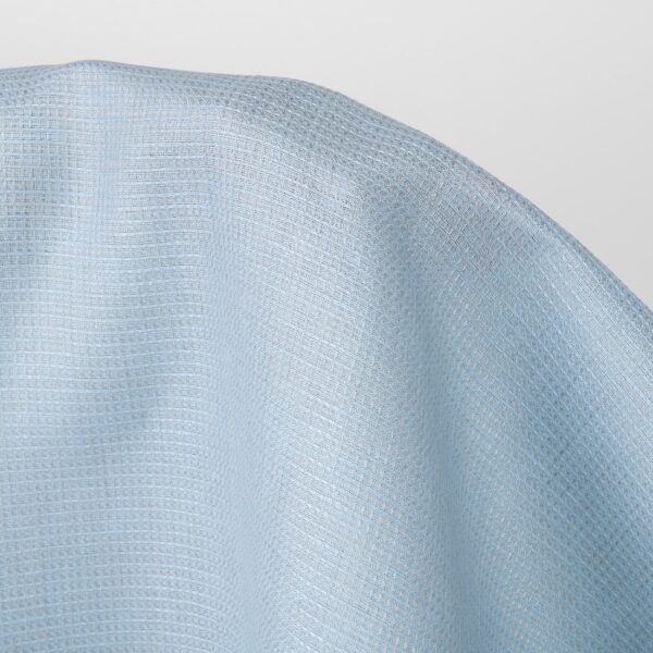 Tessuto di lino grigio chiaro blu waffle - immagine 2