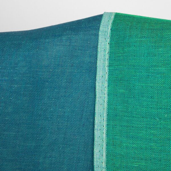 Tessuto di lino double-face blu e verde freddo - immagine 3