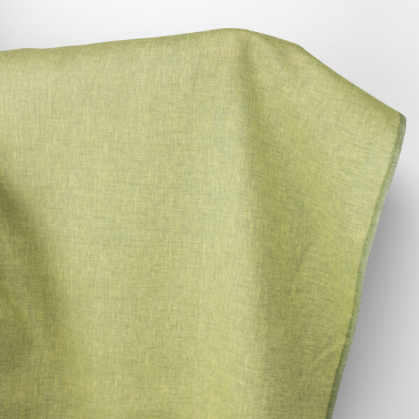 Tessuto di lino giallo chiaro e verde melange