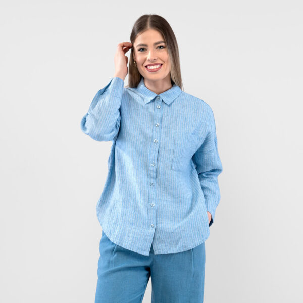 ODILE WEST Camicia a righe blu