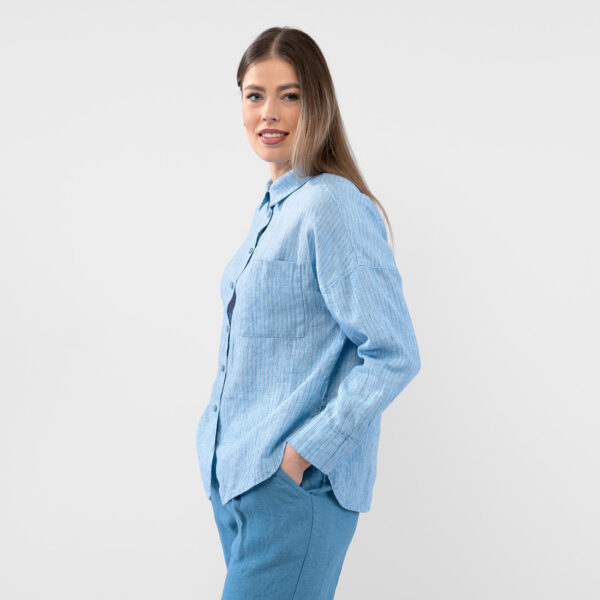 ODILE WEST Camicia a righe blu - immagine 3