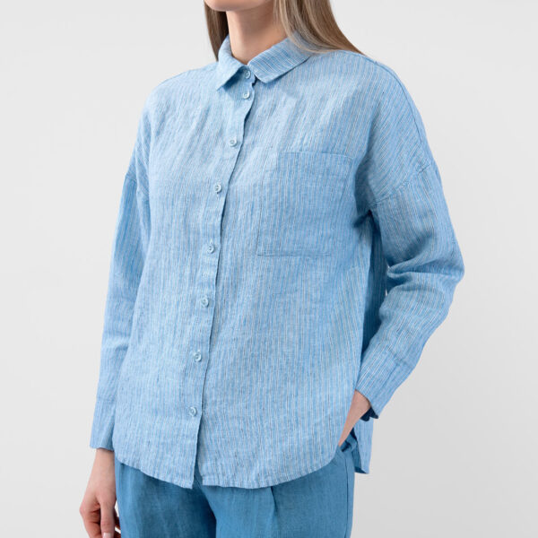 ODILE WEST Camicia a righe blu - immagine 4