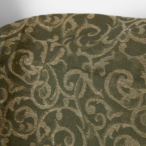 Tessuto di lino e cotone verde e naturale jacquard oro lurex - immagine 4
