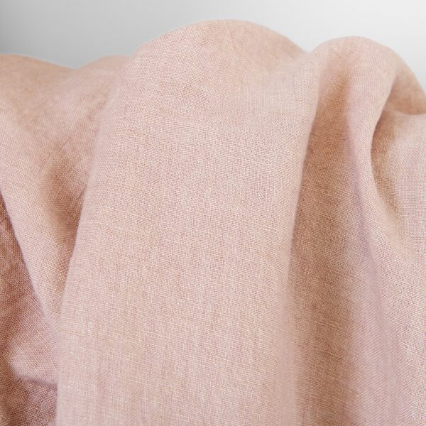 Tessuto di lino rosa-beige polveroso, lavato - immagine 3
