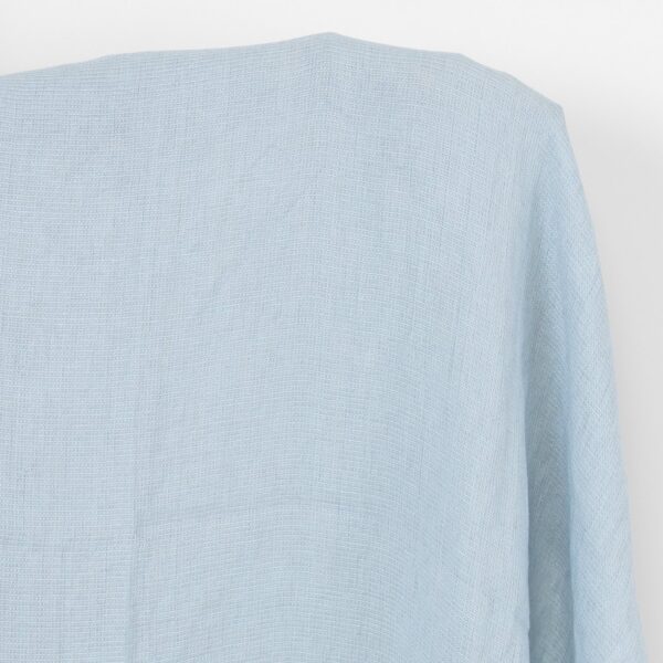 Tessuto di lino grigio chiaro blu waffle, lavato
