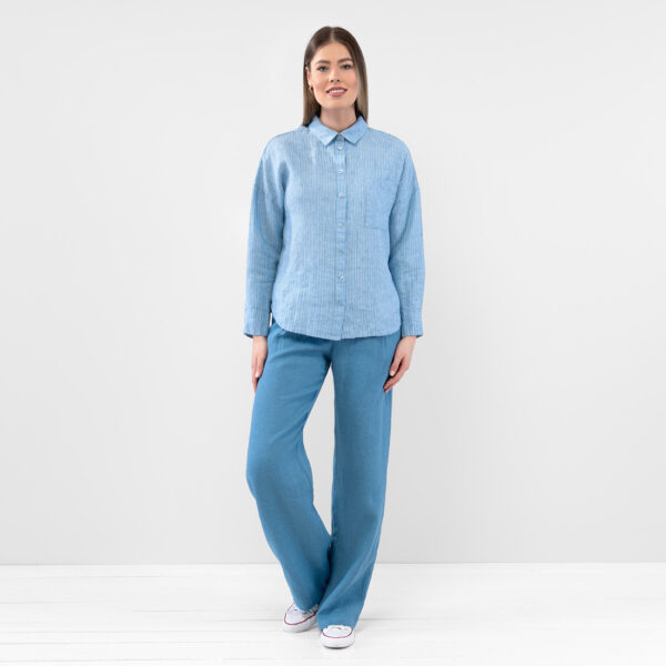 ODILE WEST Camicia a righe blu - immagine 2