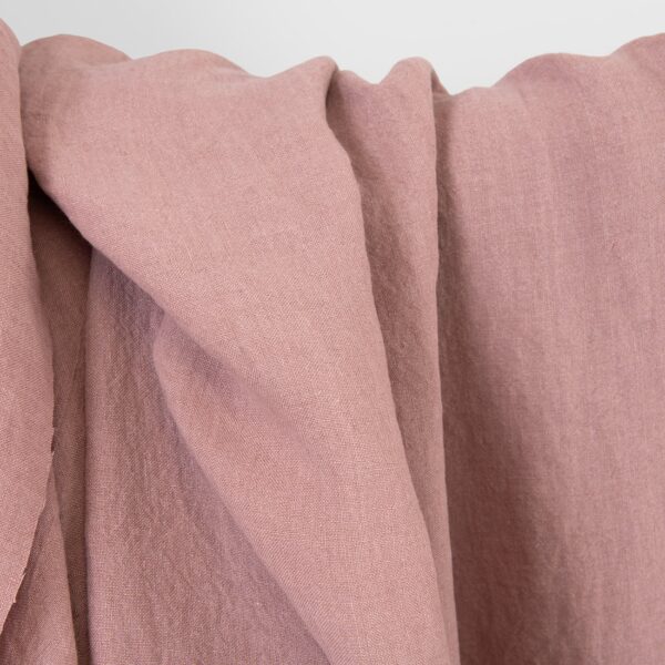 Wide linen fabric light clay, washed, plain weave