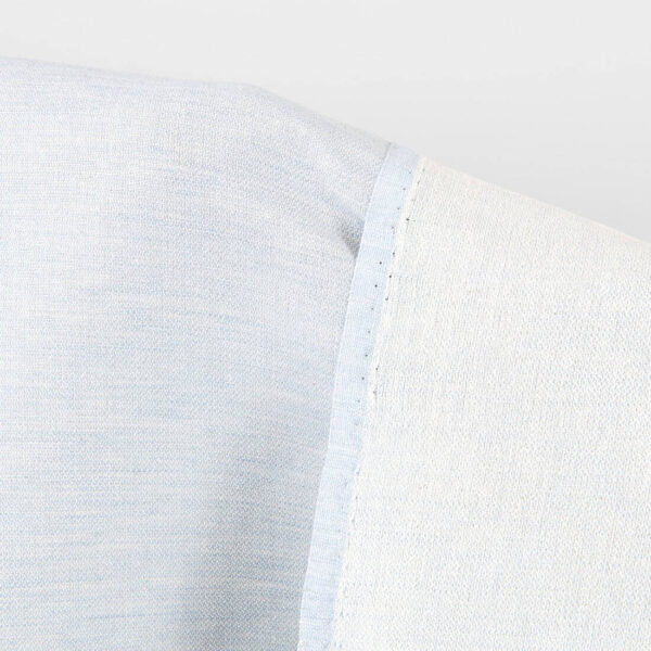 Linen fabric double-sided white and blue, satin weave