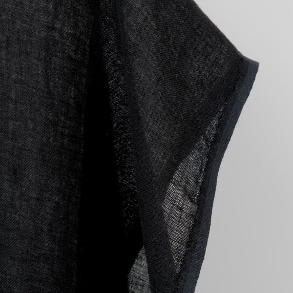 Linen fabric sheer black, transparent, gauze