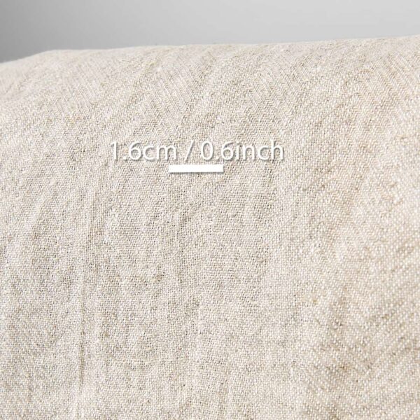 Linen fabric white with undyed herringbone, with measurements