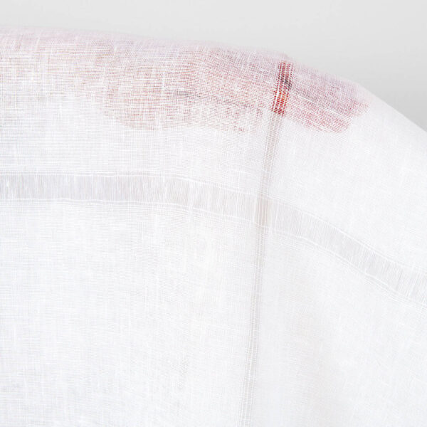 Linen fabric optical white with large checks, lightweight